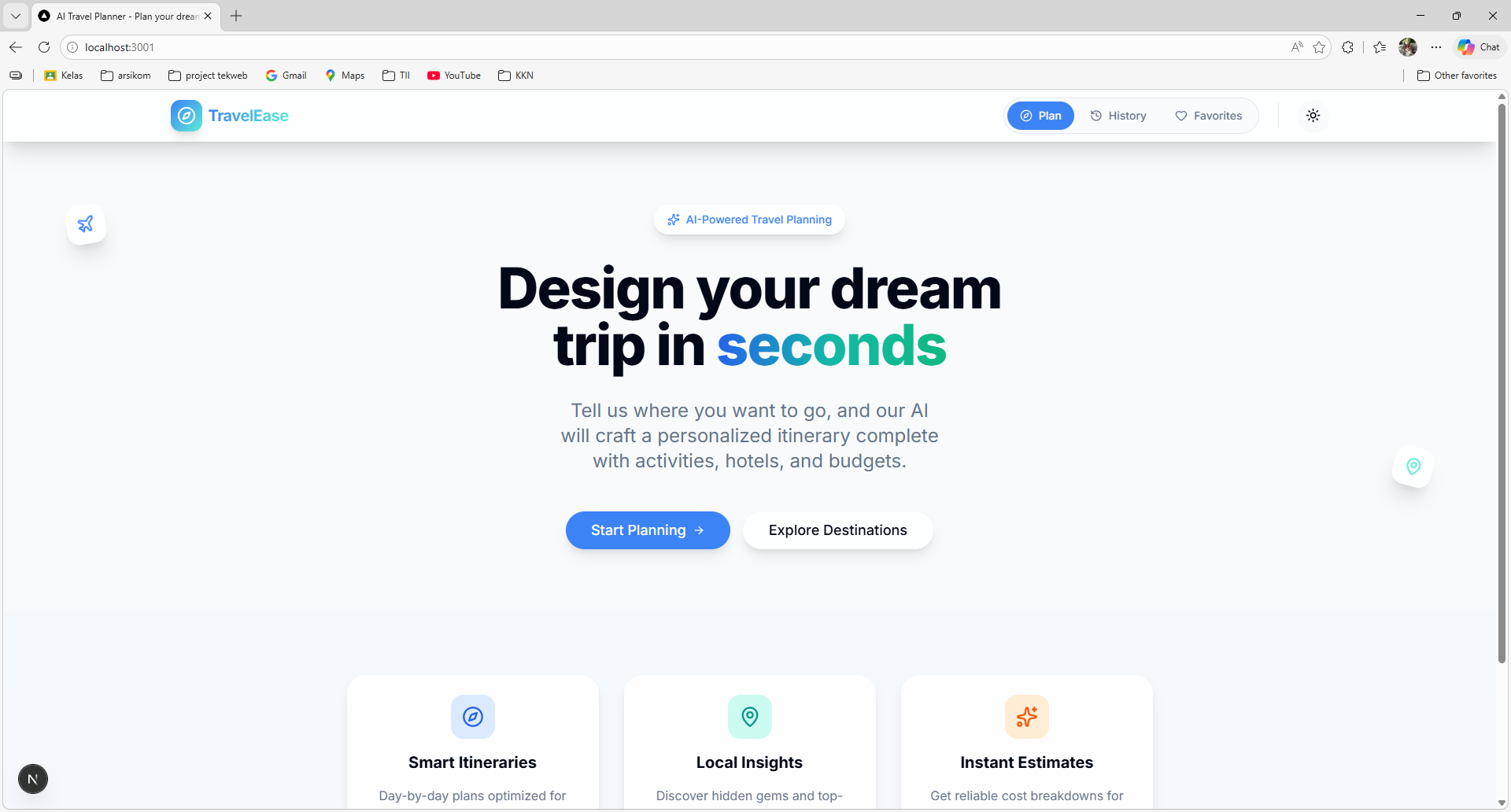 TravelEase : AI Travel Planner