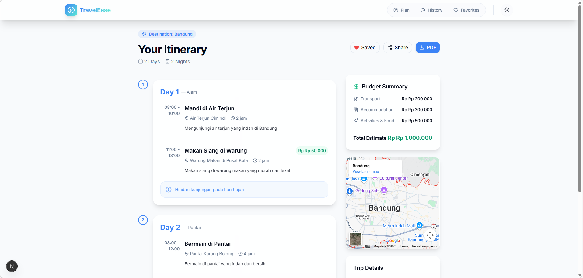 TravelEase : AI Travel Planner