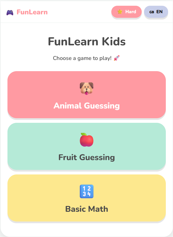 FunLearn Kids: Interactive Educational Web Application